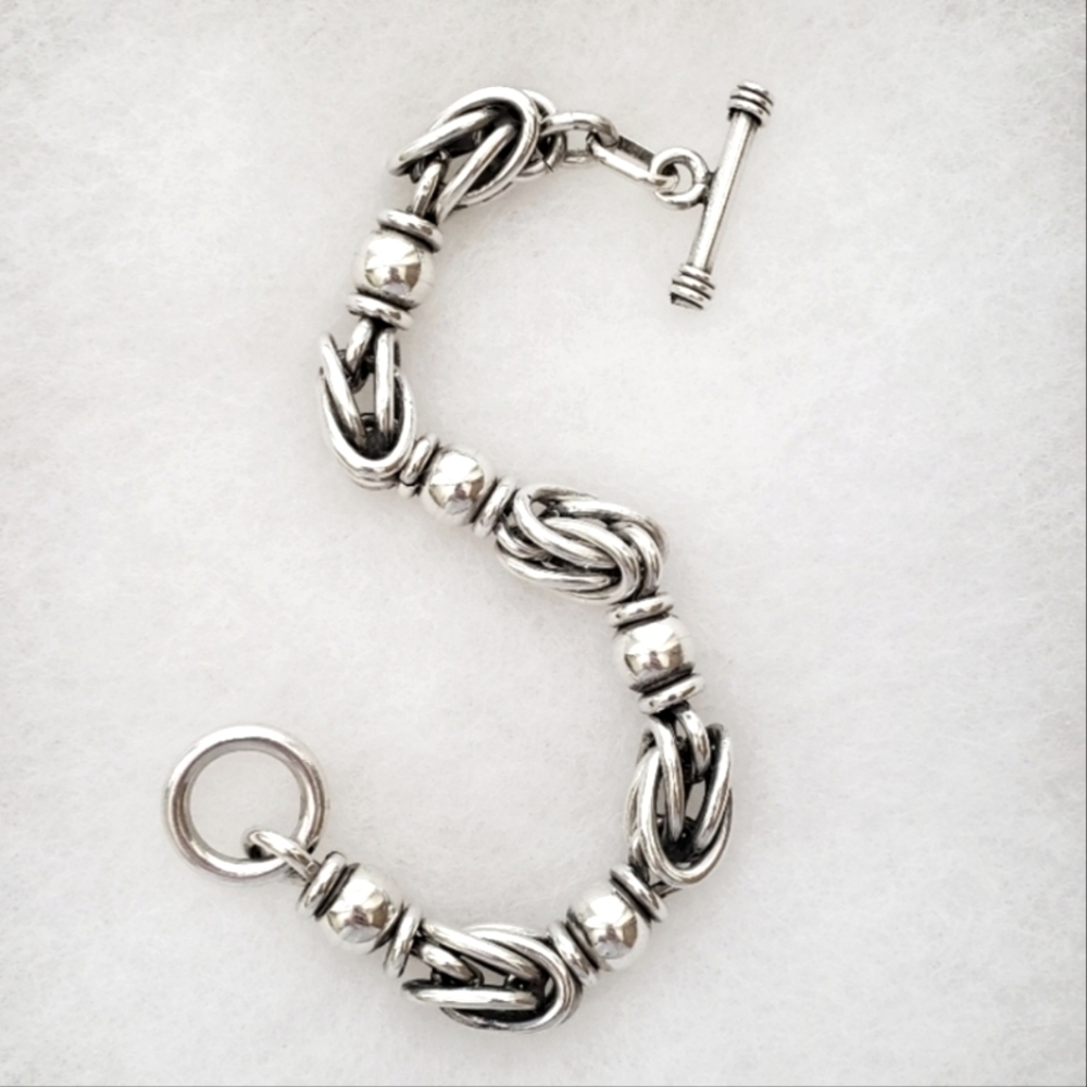 FLASH SALE! Silpada Rare Sterling Silver Byzantine Toggle Vintage Bracelet B0204 - Picture 1 of 15